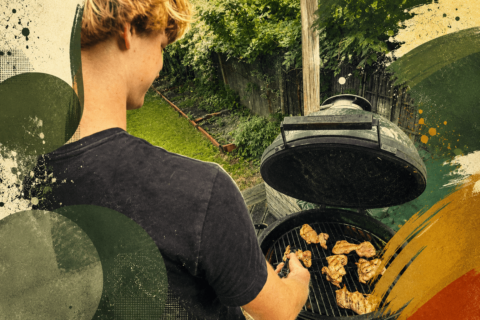 teen grilling