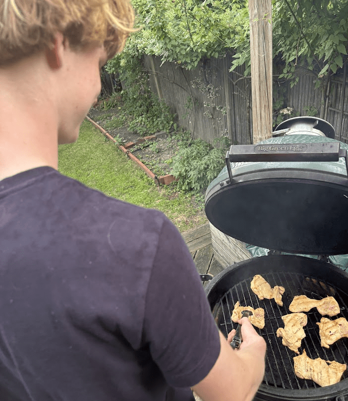 teen grilling