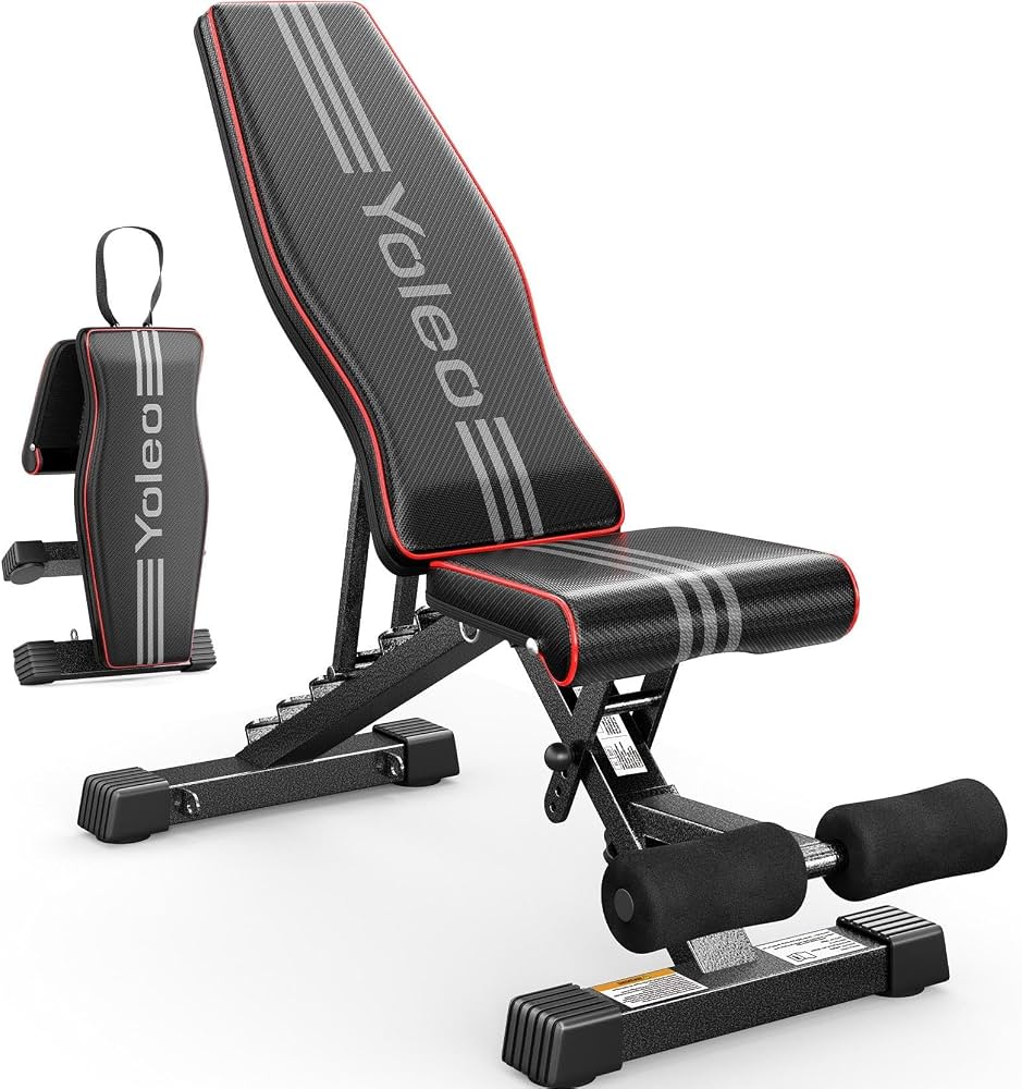 YOLEO Adjustable Weight Bench, ASTM-Certified 827LBS